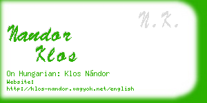 nandor klos business card