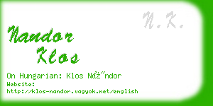 nandor klos business card